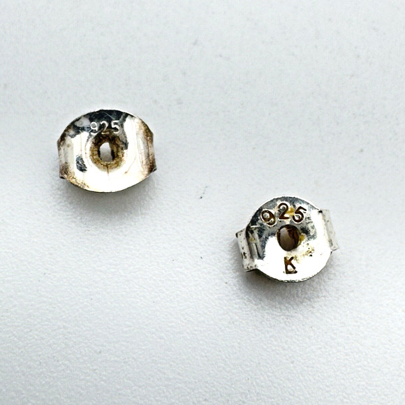 Vintage Southwestern Sterling Silver Earrings Stamped Geometric Design Tribal - Picture 4 of 6